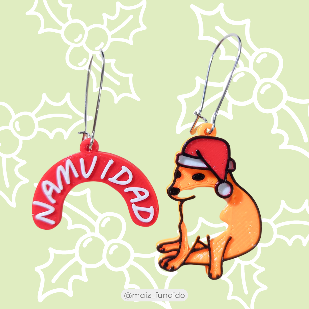 Aretes Cheems impresos en 3D